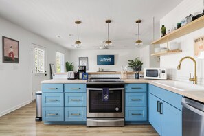 Microwave, oven, stovetop, dishwasher