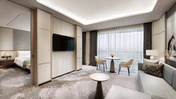 Premium bedding, down comforters, Select Comfort beds, minibar