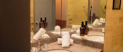 Premium Room, Terrace | Bathroom | Rainfall showerhead, soap, shampoo, toilet paper