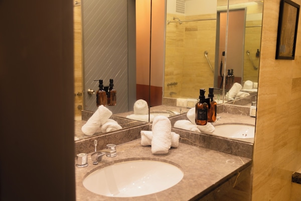 Premium Room, Terrace | Bathroom | Rainfall showerhead, soap, shampoo, toilet paper