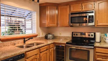 Oven, stovetop, dishwasher, coffee/tea maker
