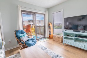 TV, DVD player - 2955 - Lois' Atlantic View, Condo for a small group getaway just a short distance from the beach (Duck)