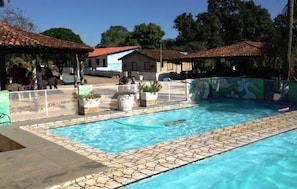 2 outdoor pools, pool umbrellas, pool loungers