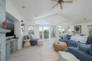 Televisión, chimenea, videojuegos y reproductor de DVD 