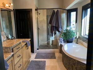 Hair dryer, towels