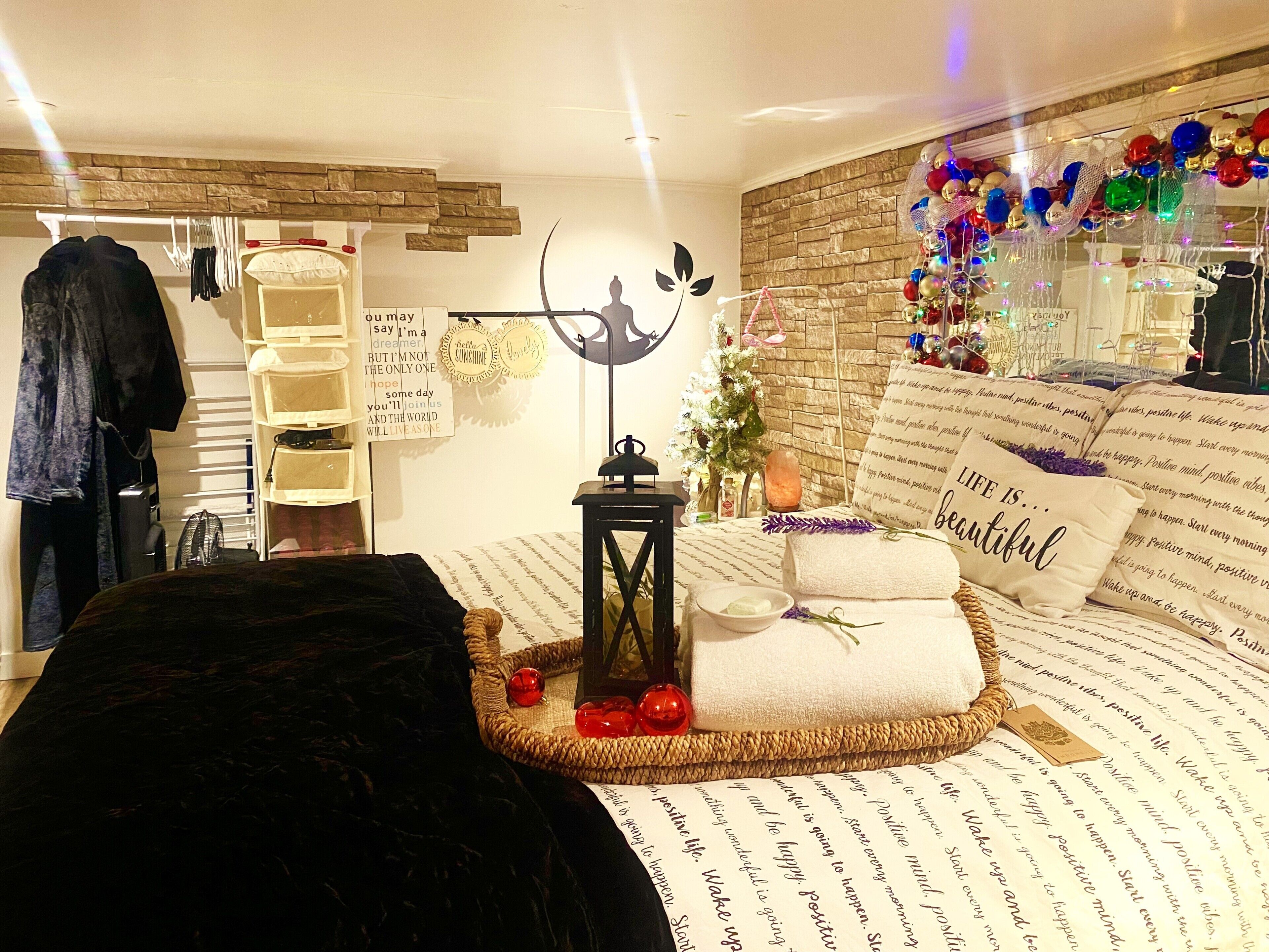 1 bedroom, memory foam beds, iron/ironing board, travel crib