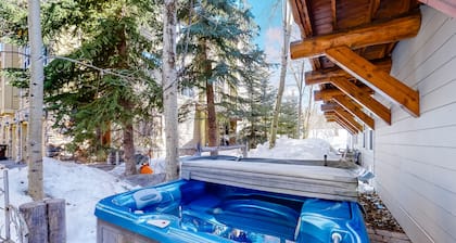 Quiet townhome w/private hot tub and walking distance to River Run Dogs ok