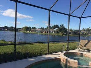 Outdoor pool, a heated pool - Endless Summer, Gorgeous Sunsets! Spacious Lakefront 4/3 with pool and spa! (Fort Myers)