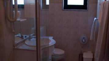 Hair dryer, bidet, towels