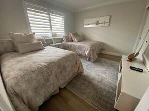 2 bedrooms, iron/ironing board, travel cot, WiFi