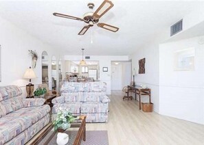 Condo, Multiple Beds, Balcony, Pool View | Living room | TV - 2 Bed, 2 Bath, Upgraded, Pool View - Ocean Village Club E35 (St. Augustine)