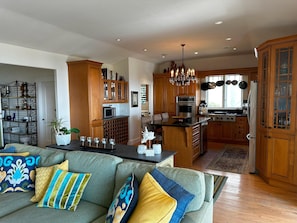 TV, fireplace, DVD player, books