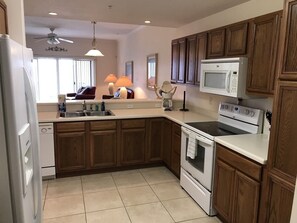 Condo, Multiple Beds, Private Pool, Partial Ocean View | Private kitchen | Fridge, microwave, stovetop, dishwasher - Terrific 2 BR, 2 BA Near the Beach - Villas Of Ocean Gate 308 (St. Augustine)