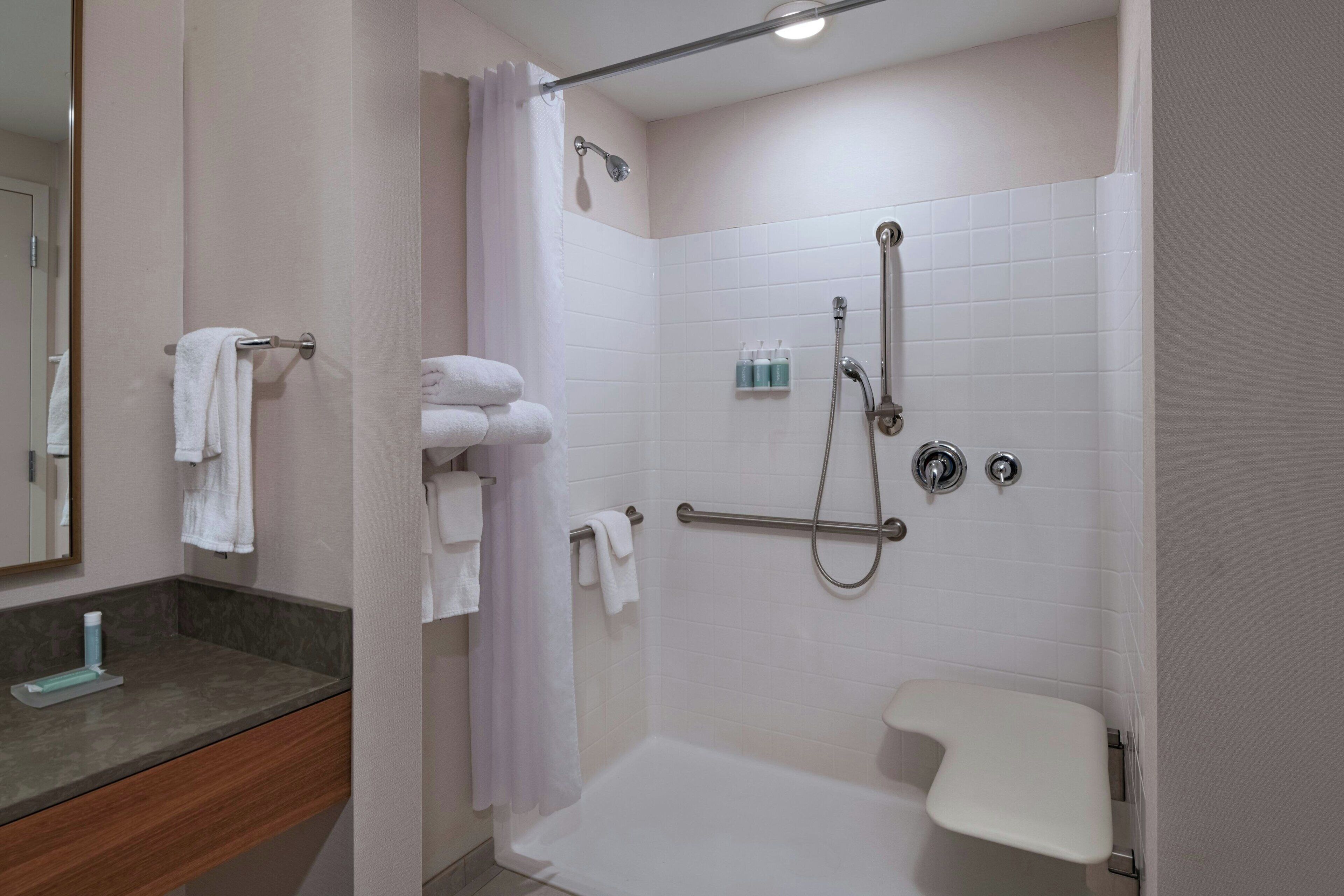 free toiletries, hair dryer, towels, soap