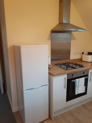 Fridge, microwave, oven, electric kettle
