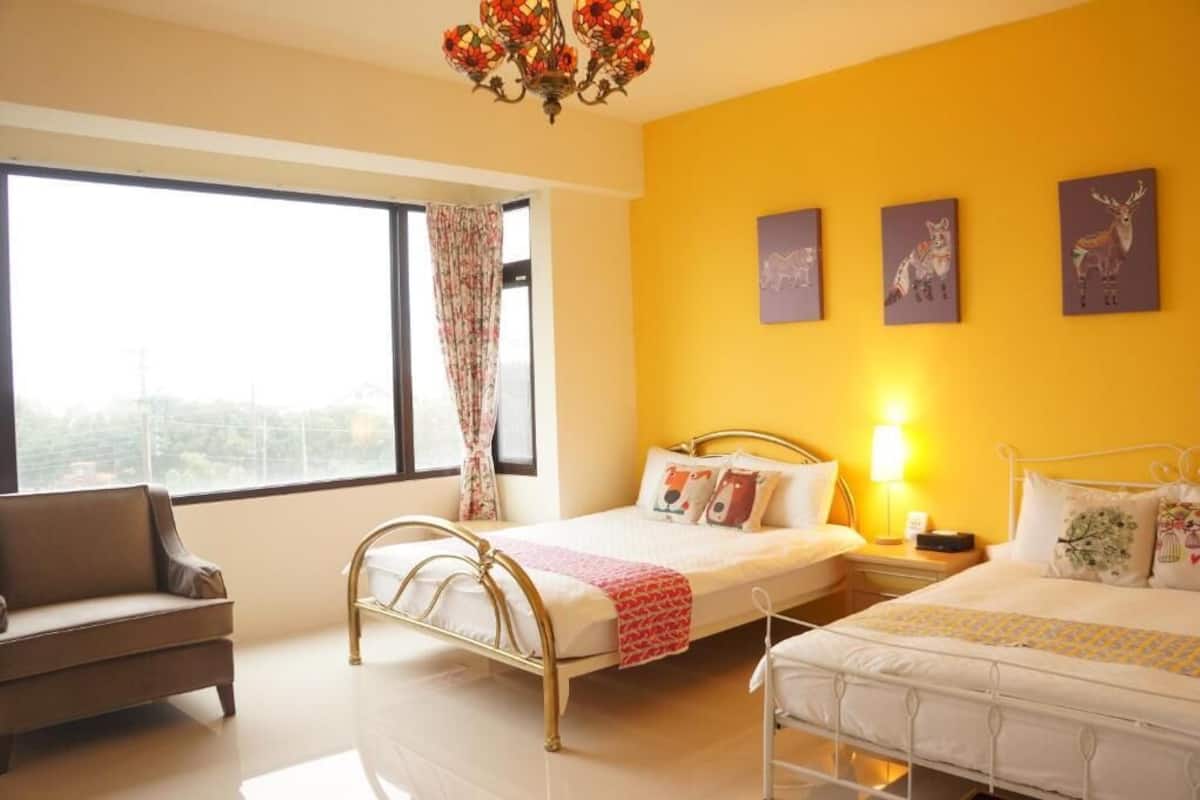 Blackout drapes, WiFi (free), bed sheets
