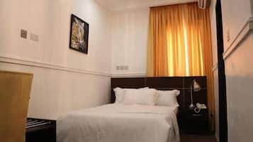 Desk, free WiFi, bed sheets