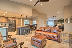 TV, fireplace - Indian Wells Retreat w/ Pool, Near Tennis Garden (Indian Wells)