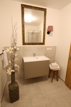 Shower, hair dryer, towels, toilet paper - German Emperor - Apartment Schatzenstein (Kurort Oberwiesenthal)