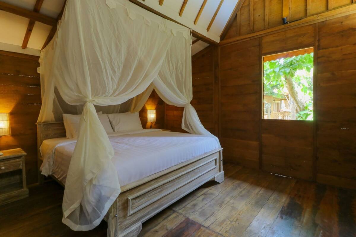 1 kamar tidur, meja kerja, Wi-Fi gratis, dan seprai linen