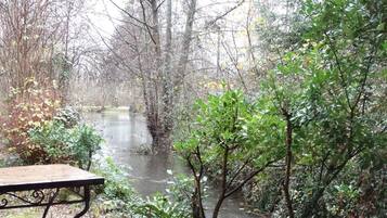 Habitación doble, vista al río | Terraza o patio