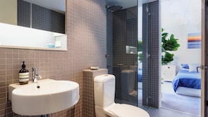 Dusche, Haartrockner, Handtücher