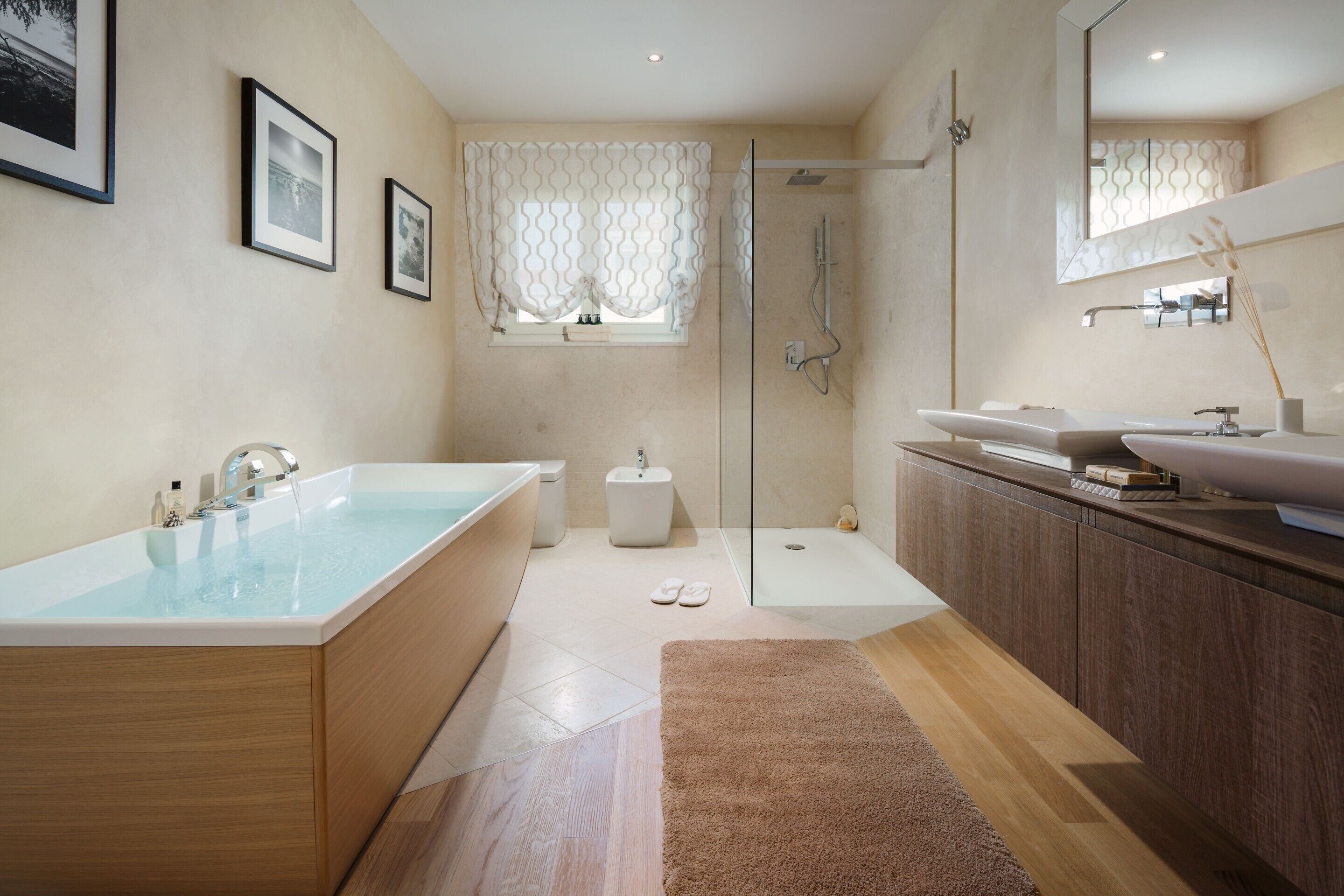 Villa, Private Pool | Bathroom | Separate bathtub and shower, hair dryer, towels, soap