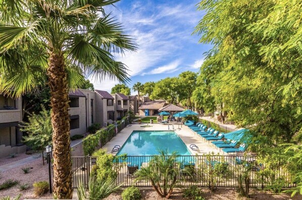 Outdoor pool, a heated pool