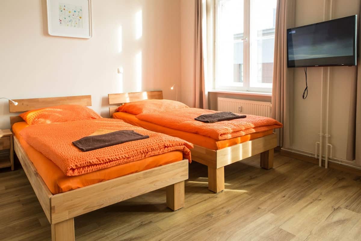 Desk, free WiFi, bed sheets