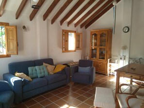 Smart-TV, Kamin, DVD-Player, Bücher