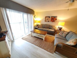 Condo, Multiple Beds, Balcony, Ocean View | Living area | 40-inch TV with digital channels - 2 Bed, 2 Bath, Upgraded, Ocean & Pool View - Ocean Village Club O25 (St. Augustine)