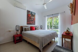 2 bedrooms, in-room safe, iron/ironing board, travel cot