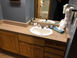 Condo, 1 Bedroom | Bathroom | Free toiletries, hair dryer, towels