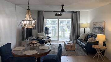 Condo, Multiple Beds, Balcony, Ocean View | Living area | 40-inch TV with digital channels