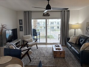 Condo, Multiple Beds, Balcony, Ocean View | Living area | 40-inch TV with digital channels - Ocean View 2 Bed, 2 Bath, Steps to the Beach - Spanish Trace 240 (St. Augustine)