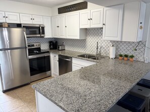 Condo, Multiple Beds, Balcony, Ocean View | Private kitchen | Fridge, microwave, stovetop, dishwasher - Ocean View 2 Bed, 2 Bath, Steps to the Beach - Spanish Trace 240 (St. Augustine)