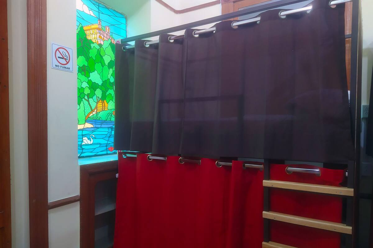 Blackout curtains, bed sheets