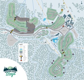 Property map - Newly renovated townhouse - ski right to your door, Private hot tub, BBQ (Silver Star Mountain)