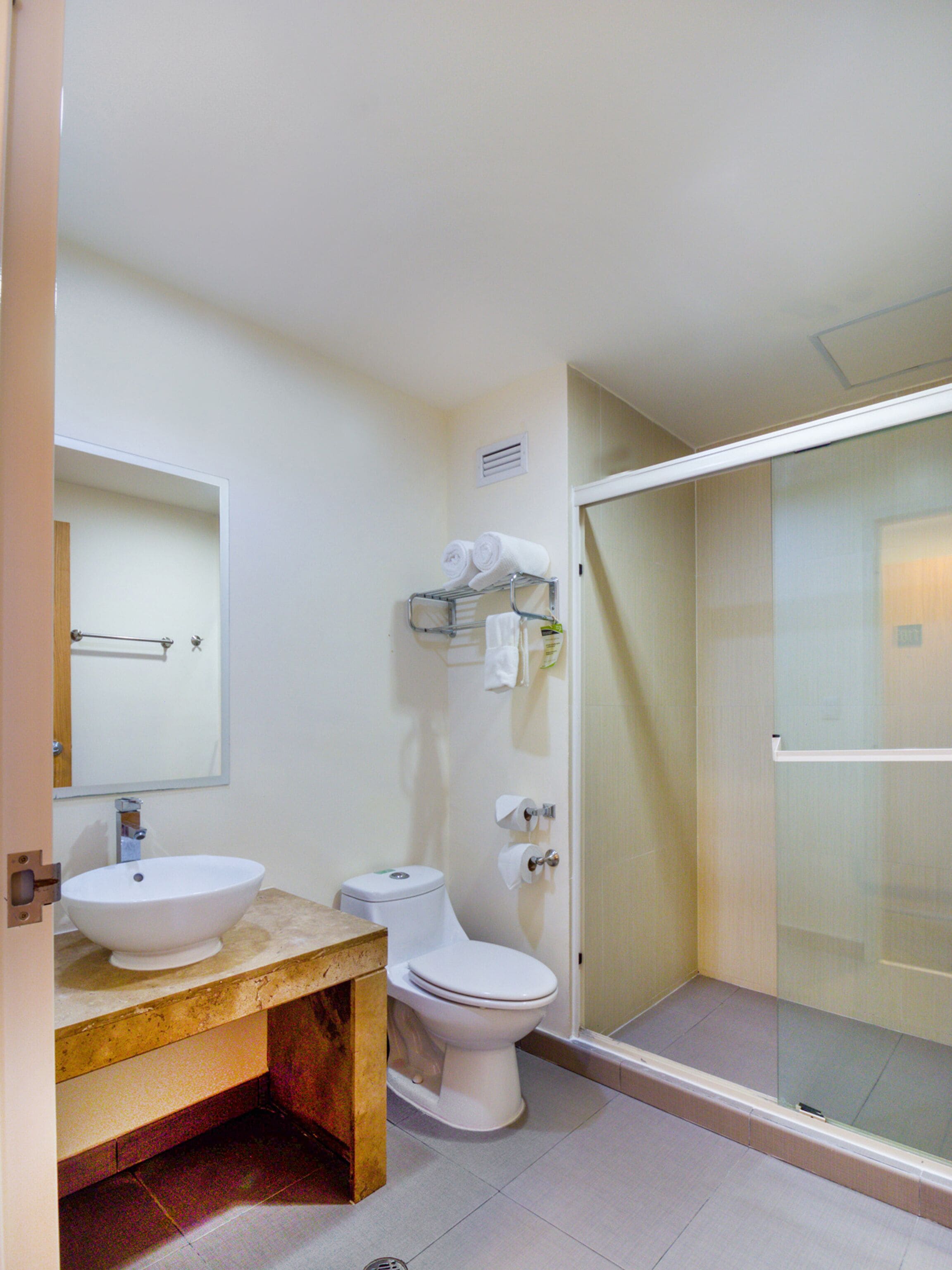 Buồng tắm vòi sen, đồ dùng nhà tắm miễn phí, máy sấy tóc, khăn tắm 