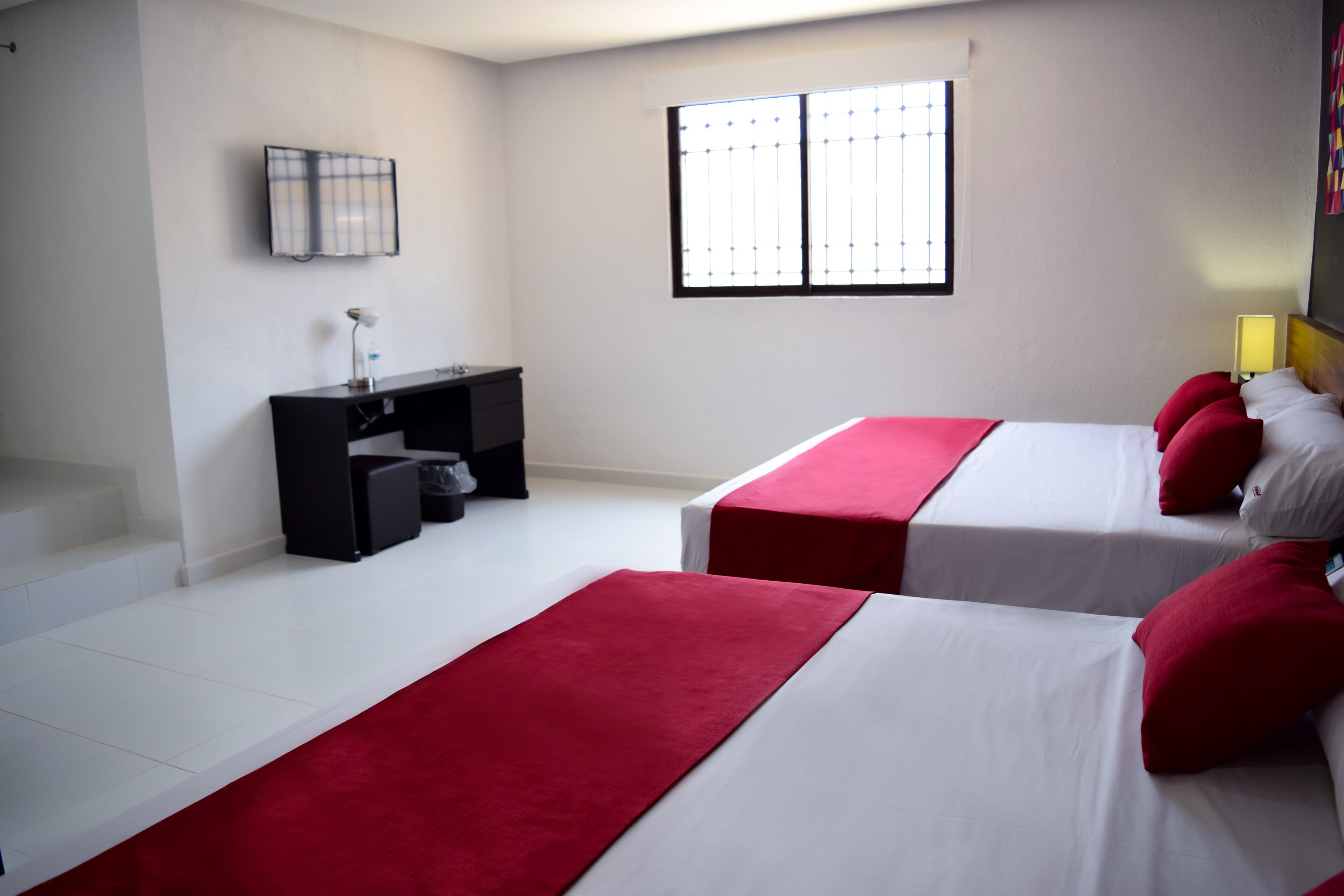 deluxe room, 2 double beds | 1 bedroom, premium bedding, desk, iron/ironing board