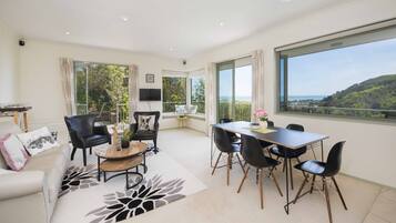 Smart TV, lareira, DVD player, aparelho de som