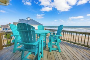 Outdoor dining - Oceanfront Home with Private Pool, Hot Tub, Game Room, and Home Theater (Rodanthe)
