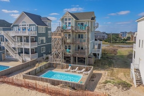 Exterior - Oceanfront Home with Private Pool, Hot Tub, Game Room, and Home Theater (Rodanthe)