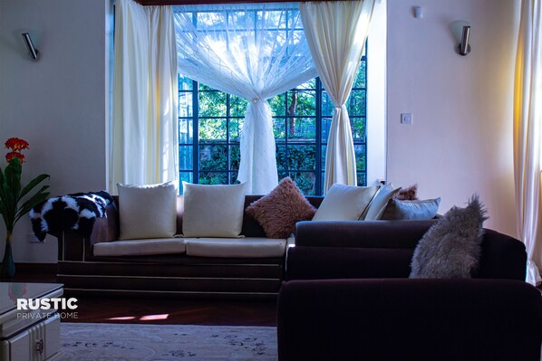 TV, fireplace, DVD player, books - Rustic Private Homes (Nairobi)