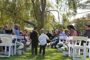 Outdoor banquet area