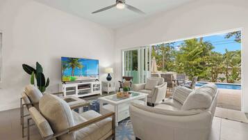 智能电视、书、音乐库、立体声音响