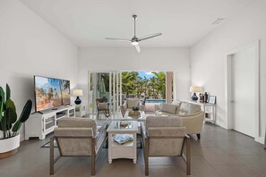 Smart TV, libri, biblioteca musicale, impianto stereo