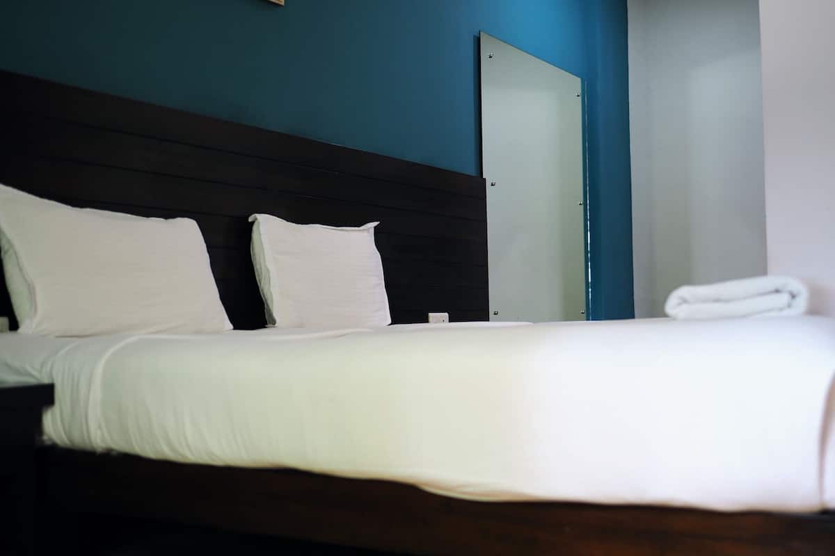 Individually decorated, individually furnished, desk, laptop workspace