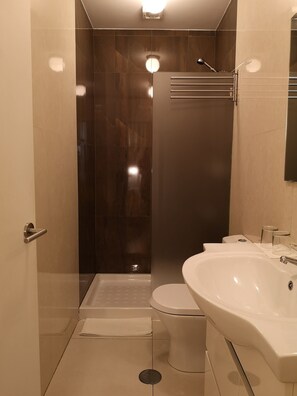 Secador de pelo, toallas, jabón, papel higiénico