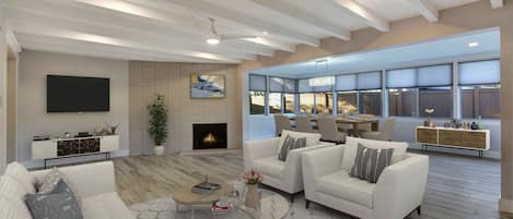 Smart TV, fireplace, table tennis, offices
